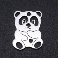 Edelstahl Tier Anhänger, 201 Edelstahl, Panda, Vakuum-Ionen-Beschichtung, DIY & unisex, keine, 16x12mm, 5PCs/Tasche, verkauft von Tasche