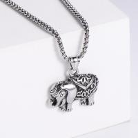 Edelstahl Schmuck Halskette, 304 Edelstahl, Elephant, Vakuum-Ionen-Beschichtung, DIY & verschiedene Stile für Wahl & für den Menschen, keine, 28x28mm, Länge:60 cm, verkauft von PC