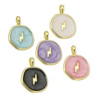 Enamel Brass Pendants, gold color plated Approx 2mm 