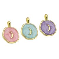 Enamel Brass Pendants, gold color plated Approx 2mm 