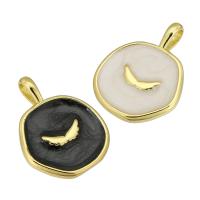 Enamel Brass Pendants, gold color plated Approx 2mm 