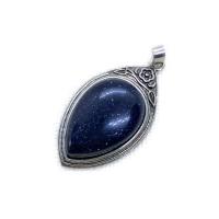 Gemstone Zinc Alloy Pendants, Natural Stone, with Zinc Alloy, Teardrop, platinum color plated & Unisex 