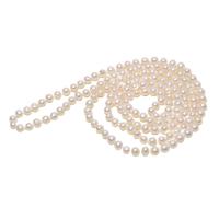 Collar de cadena del suéter de la perla de agua dulce, Perlas cultivadas de agua dulce, Esférico, para mujer, Blanco, 7-8mm, longitud:46.46 Inch, Vendido por Sarta