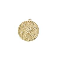 Pendentifs strass en laiton, Rond, Placage de couleur d'or, styles différents pour le choix & avec strass, doré, 18mm, Vendu par PC