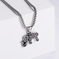 Stainless Steel Jewelry Necklace, 304 Stainless Steel, Elephant, Vacuum Ion Plating, vintage & fashion jewelry & Unisex cm 