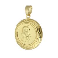 Brass Locket Pendants, Round, gold color plated, fashion jewelry & DIY & with photo locket & for woman, golden Approx 3mm 