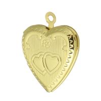 Brass Locket Pendants, Heart, gold color plated, fashion jewelry & DIY & with photo locket & for woman, golden Approx 2mm 