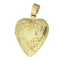 Brass Locket Pendants, Heart, gold color plated, fashion jewelry & DIY & with photo locket & for woman, golden Approx 3mm 