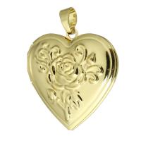 Brass Locket Pendants, Heart, gold color plated, fashion jewelry & DIY & with photo locket & for woman, golden Approx 4mm 