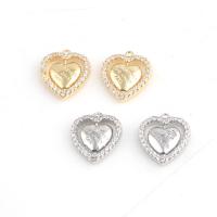 Cubic Zirconia Micro Pave Brass Pendant, Heart, plated, Unisex & micro pave cubic zirconia 