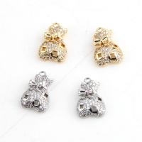 Cubic Zirconia Micro Pave Brass Pendant, Money Bag, plated, Unisex & micro pave cubic zirconia 