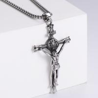 Stainless Steel Jewelry Necklace, 304 Stainless Steel, Cross, Vacuum Ion Plating, fashion jewelry & DIY & for man cm 