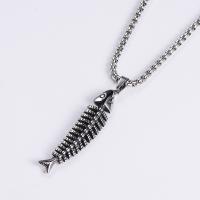 Stainless Steel Jewelry Necklace, 304 Stainless Steel, Fish Bone, Vacuum Ion Plating, fashion jewelry & DIY & Unisex cm 