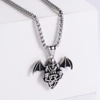 Stainless Steel Jewelry Necklace, 304 Stainless Steel, Bat, Vacuum Ion Plating, fashion jewelry & DIY & for man cm 