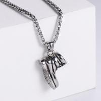 Stainless Steel Jewelry Necklace, 304 Stainless Steel, Shoes, Vacuum Ion Plating, fashion jewelry & DIY & for man cm 