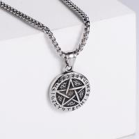 Stainless Steel Jewelry Necklace, 304 Stainless Steel, pentagram, Vacuum Ion Plating, fashion jewelry & DIY & Unisex cm 