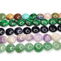 Mixed Gemstone Beads, Natural Stone, Flat Round, DIY Approx 