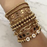 Zinc Alloy Bracelet Set, with 1.97inch extender chain, nine pieces & Unisex, golden Approx 6.3 Inch 