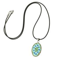 Collier en Murano bijoux, chalumeau, avec corde de cire, bijoux de mode & pour femme, bleu pouce, Vendu par PC