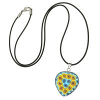 Collier en Murano bijoux, chalumeau, avec corde de cire, bijoux de mode & pour femme, multicolore pouce, Vendu par PC