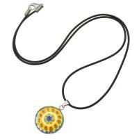 Collier en Murano bijoux, chalumeau, avec corde de cire, bijoux de mode & pour femme, multicolore pouce, Vendu par PC