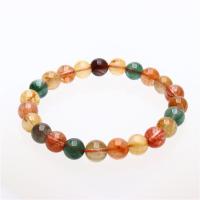 Rutilated Quartz Bracelet, Round, Unisex multi-colored cm 