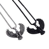 Stainless Steel Jewelry Necklace, 304 Stainless Steel, Eagle, Vacuum Ion Plating, fashion jewelry & for man & blacken cm 