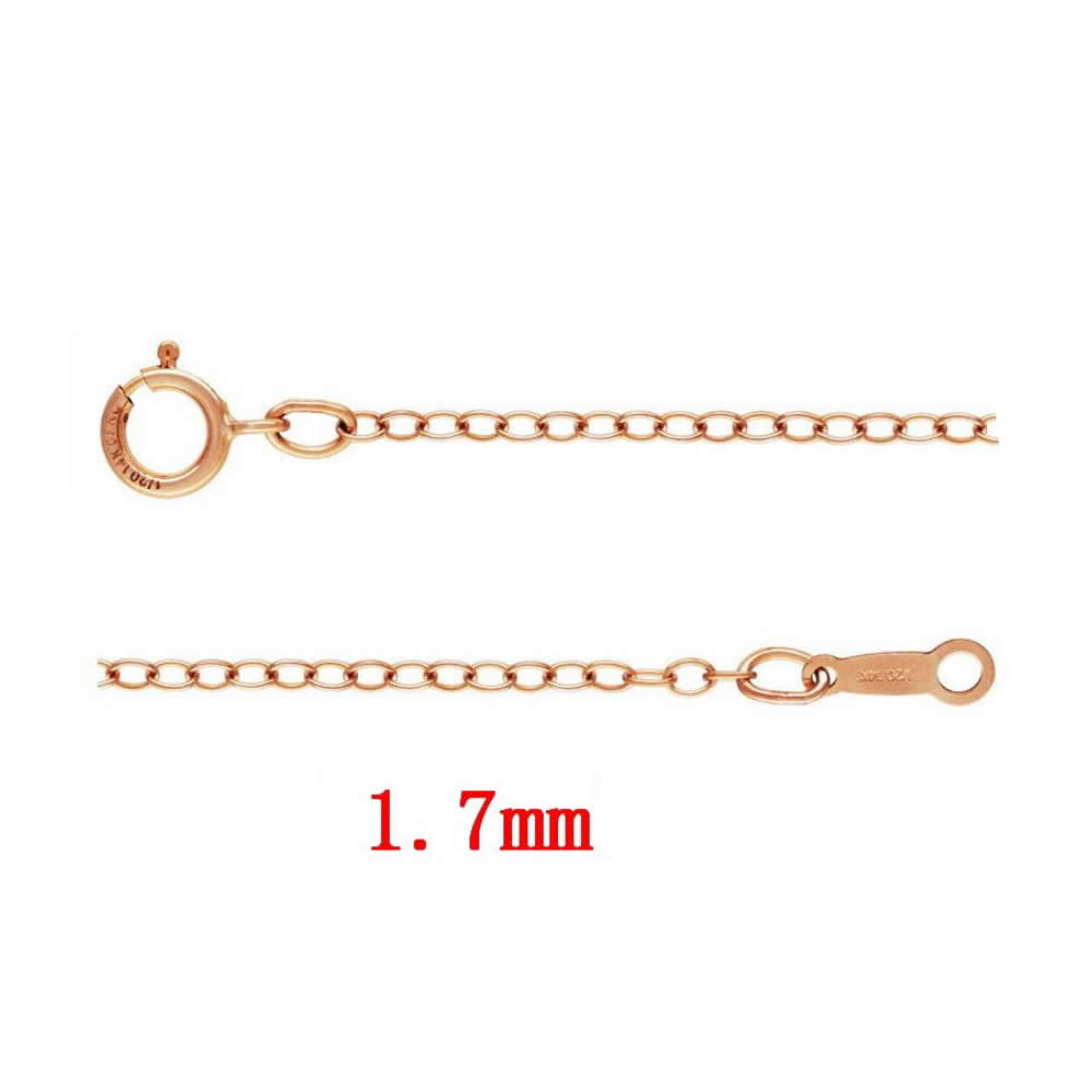 Gold Filled Necklace Chain, 14K rose gold-filled & different length for choice & oval chain, 1.7mm, Sold By Strand