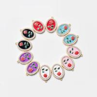 Zinc Alloy Enamel Pendants, plated, fashion jewelry & with flower pattern & for woman 