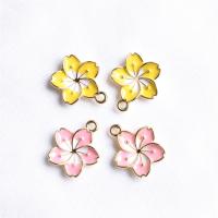 Zinc Alloy Enamel Pendants, Flower, plated, fashion jewelry & DIY & for woman 