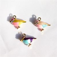 Zinc Alloy Enamel Pendants, Bird, plated, fashion jewelry & DIY 