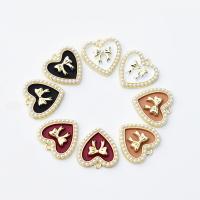 Zinc Alloy Enamel Pendants, with ABS Plastic Pearl, plated, fashion jewelry & DIY 