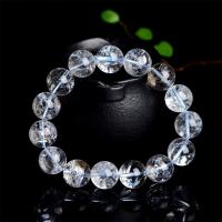 Clear Quartz Bracelet, Round, Unisex white cm 