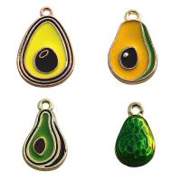 Zinc Alloy Enamel Pendants, Avocado, plated, fashion jewelry & DIY 