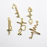 Zinc Alloy Jewelry Pendants, Electrocardiographic, gold color plated, Unisex & hollow 