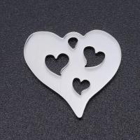 Stainless Steel Heart Pendants, 201 Stainless Steel, Vacuum Ion Plating, fashion jewelry & DIY & Unisex 