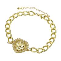 Cubic Zirconia Micro Pave Brass Bracelet, gold color plated, micro pave cubic zirconia & for woman & hollow Approx 9.5 Inch 