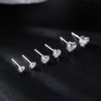 Kubischer Zirkon (CZ) Stud Ohrring, Zinklegierung, Modeschmuck & verschiedene Größen vorhanden & Micro pave Zirkonia & für Frau, verkauft von Paar