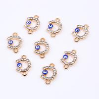 Zinc Alloy Rhinestone Pendants, plated, evil eye pattern & enamel & with rhinestone 