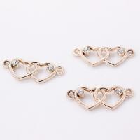 Zinc Alloy Rhinestone Pendants, plated, with rhinestone, rose gold color 