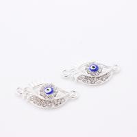 Zinc Alloy Rhinestone Pendants, plated, evil eye pattern & enamel & with rhinestone 