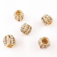 Rhinestone Zinc Alloy Beads, plated, DIY & with rhinestone, golden 