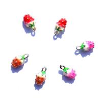 Zinc Alloy Enamel Pendants, Strawberry 