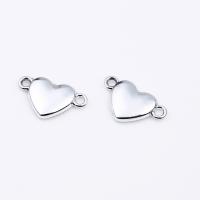 Zinc Alloy Charm Connector, Heart, plated, DIY & 1/1 loop 