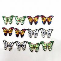 Zinc Alloy Enamel Pendants, Butterfly, gold color plated, Unisex 