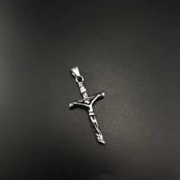 Stainless Steel Cross Pendants, 304 Stainless Steel, polished, fashion jewelry & DIY & Unisex & blacken 