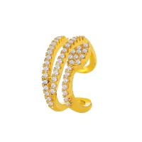 laiton Clip boucle d’oreille, serpent, Placage, pour femme & avec strass & creux, plus de couleurs à choisir, 14mm, Vendu par PC