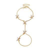 Circonita Aleación de zinc pulsera, Flor, chapado, cadena de caja & micro arcilla de zirconia cúbica & para mujer, más colores para la opción, longitud:aproximado 8 Inch, Vendido por UD