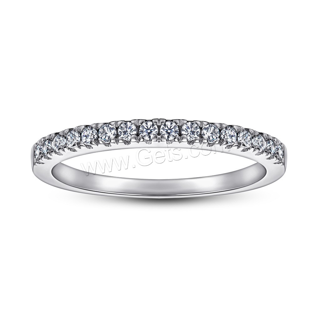 Befestigter Zirkonia Sterlingsilber Fingerring, 925er Sterling Silber, plattiert, verschiedene Größen vorhanden & Micro pave Zirkonia & für Frau, keine, Größe:4-10, verkauft von PC