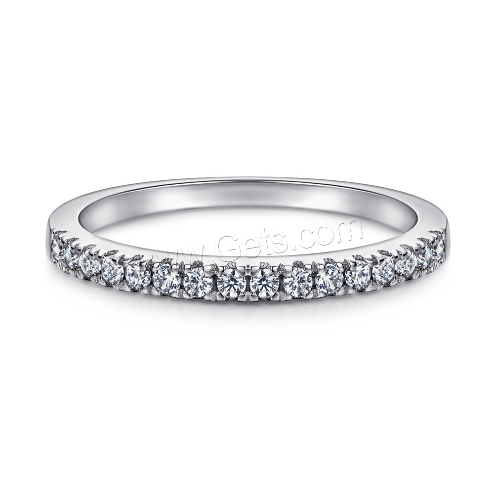 Befestigter Zirkonia Sterlingsilber Fingerring, 925er Sterling Silber, plattiert, verschiedene Größen vorhanden & Micro pave Zirkonia & für Frau, keine, Größe:4-10, verkauft von PC